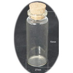 Glass Bottles, with Cork Tampions, Bead Containers30x70 mm 65 ml