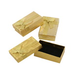 Stylish Jewelry Gift Box with Ribbon, 50x80 mm, Gold