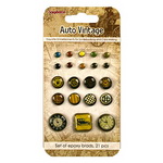 Brads for Scrapbooking & Decoration, Auto Vintage, 21 pieces