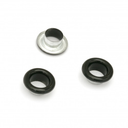 Brass Eyelets for Scrapbook and Clothes Embellishment, 10.5x5 mm, Hole: 6 mm, Black  - 20 pieces
