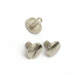 Stoc epuizat. Primeste notificare pe email cand produsul revine in stoc Metal rapid / nit pentru decor 10x7,5 mm culoare argintiu -5 seturi