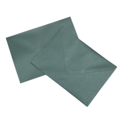Pearl Card Envelope with Relief 145x205 mm, Green Color - 10 pieces