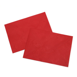 Pearl Card Envelope with Relief 145x205 mm, Red Color - 10 pieces