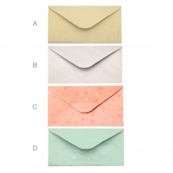 pearl card envelope with embossed 110x220 mm ASORTE models and colors