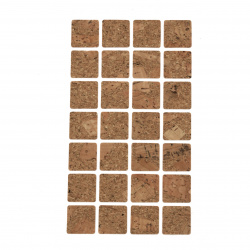 Square Self-adhesive Cork Stickers, 15x15 mm - 84 pieces