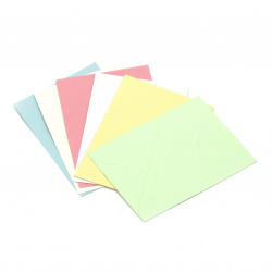 Card Envelope, 130x180 mm Pastel Colors / ASSORTED - 10 pieces