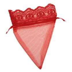 Jewelry bag 150x105 mm triangular red