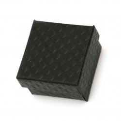 Stylish Embossed Jewelry Gift Box 50x50 mm, Black