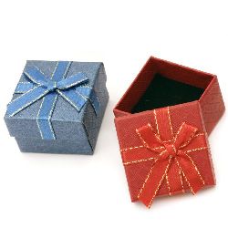 Stylish Paper Jewelry Box for Ring, Earrings Packaging, 40x40 mm, ASSORTED