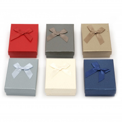Luxury Jewelry Gift Box with Satin Bow, 70x90 mm, ASSORTED