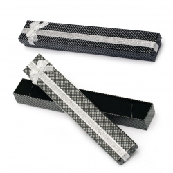 Cardboard Jewelry Box, with Satin Ribbons 40x230 mm black
