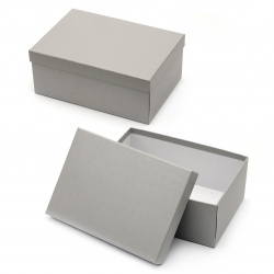 Κουτί δώρου ορθογώνιο 35x26,5x15 cm γκρι
