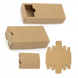 Folding kraft cardboard box 8.5x15.5x4.5 cm