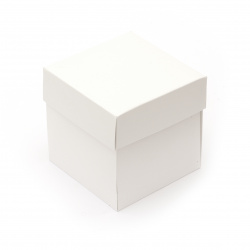 Заготовка за експлодираща кутия картон 10x10 см бяла -1 брой