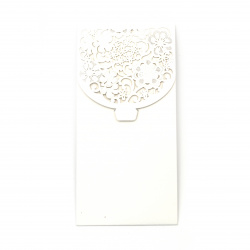Luxury Envelope for Cash Gifts and Vouchers, 175x85 mm, White Pearl Paper