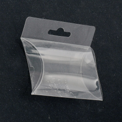 Cutie cadou pliabilă din PVC 55x55 ~ 70x8 ~ 18 mm moale transparentă cu cuier