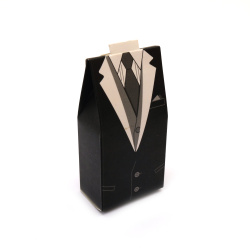 Кутия картонена сгъваема 105x50x30 мм за мъж цвят бял и черен
