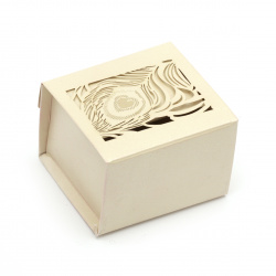 Folding Cardboard Gift Box, 70x60x50 mm, Champagne Color