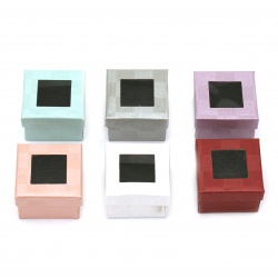 Cardboard Jewelry Gift Box with Window, 50x50 mm, ASSORTED