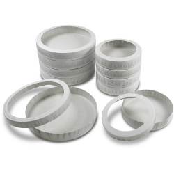 Set of lid and bottom made of cardboard Meyco diameter 110 mm white and grey color