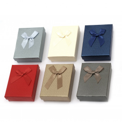 Elegant Jewelry Gift Box with Satin Ribbon, 70x90 mm, ASSORTED Colors