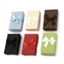 Jewelry Gift Box with Satin Ribbon, 50x80 mm, ASSORTED