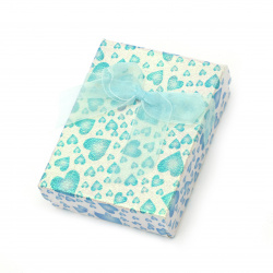 Cardboard Jewelry Gift Box / Hearts, 70x90 mm