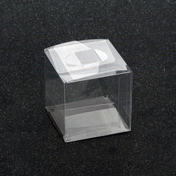 Folding Soft Transparent PVC Gift Box, 50x50x50 mm