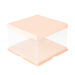 Folding Gift Box, PVC and Cardboard, Double Layer 30x30x25 cm Pink