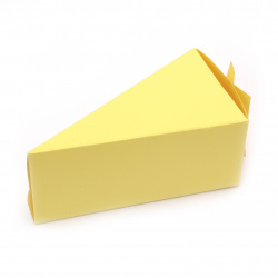 Blank pentru o bucată de tort din carton 12x6,5x6 cm galben deschis-1 bucată