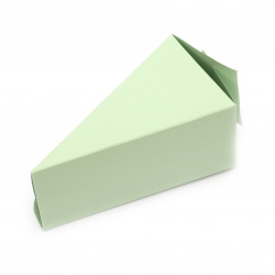 Заготовка за Парче торта картон 12x6.5x6 см зелено светло -1 брой