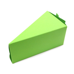Заготовка за Парче торта картон 12x6.5x6 см зелено -1 брой