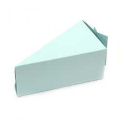 Заготовка за Парче торта картон 12x6.5x6 см синьо светло -1 брой