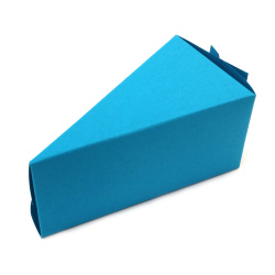 Unfinished Cardboard Cake Piece Box / 12x6.5x6 cm / Dark Blue - 1 piece