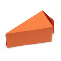 Заготовка за Парче торта картон 12x6.5x6 см оранжево -1 брой