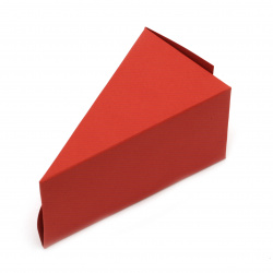 Κουτάκι δώρου από χαρτόνι σε σχήμα τούρτας 12x6,5x6 cm κόκκινο -1 τεμάχιο
