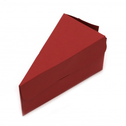 Blank pentru o bucată de tort carton 12x6,5x6 cm visiniu -1 bucată