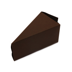 Blank Cardboard Cake Slice Shaped Box, 12x6.5x6 cm, Chocolate color - 1 piece