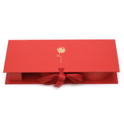 Κουτί δώρου με κορδέλα 45,6x19,5x6,8 cm επιγραφή "For you" χρώμα κόκκινο