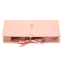 Κουτί δώρου με κορδέλα 45,6x19,5x6,8 εκ. επιγραφή "For you" χρώμα ροζ