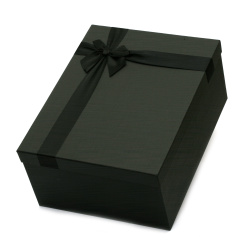Stylish Gift Box with Ribbon /  22.5x16x9.5 cm / Black