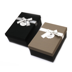 Stylish Gift Box with Ribbon Bow /  21x14x8 cm / ASSORTED