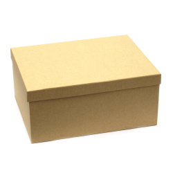 Кутия крафт картон 22.5x16x9.5 см жълта перлена