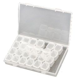 Beads Storage Plastic Box 17.5x10.8x2.6 cm 7 movable parts with 4 compartments each