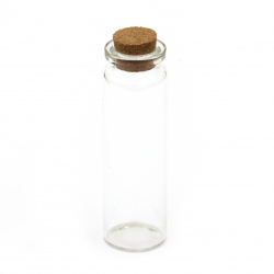 Glass jar 22x70 mm cork stopper 30 ml