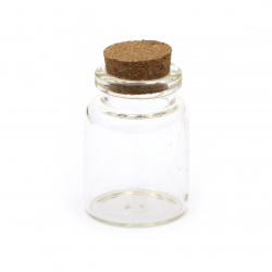 Glass jar 30x40 mm cork stopper 18 ml