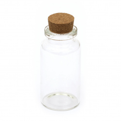 Glass jar 30x60 mm cork stopper 27 ml