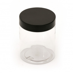 Βάζο πλαστικό 86x70 mm πλαστικό καπάκι μαύρο 250 ml