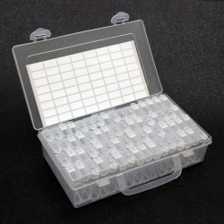 Πλαστικό κουτί 22x13x5,3 cm με 64 κουτάκια 5x2,6x1,2 cm