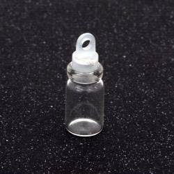 Tiny Glass Jar with Plastic Cap, 24x10 mm, 1 ml - 10 pieces